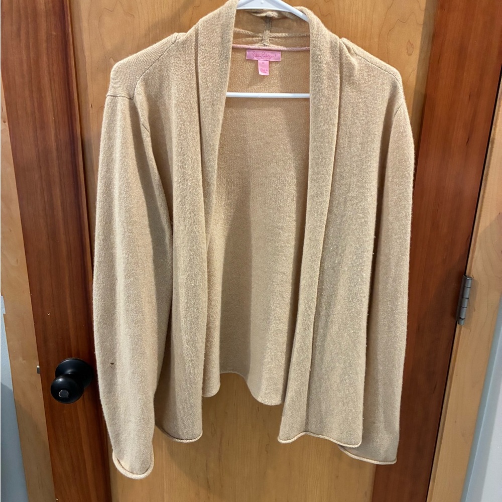 Lilly Pulitzer Beige Open Cardigan